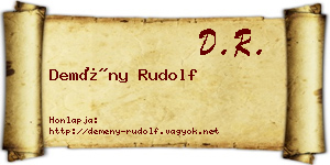Demény Rudolf névjegykártya