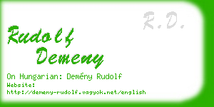 rudolf demeny business card